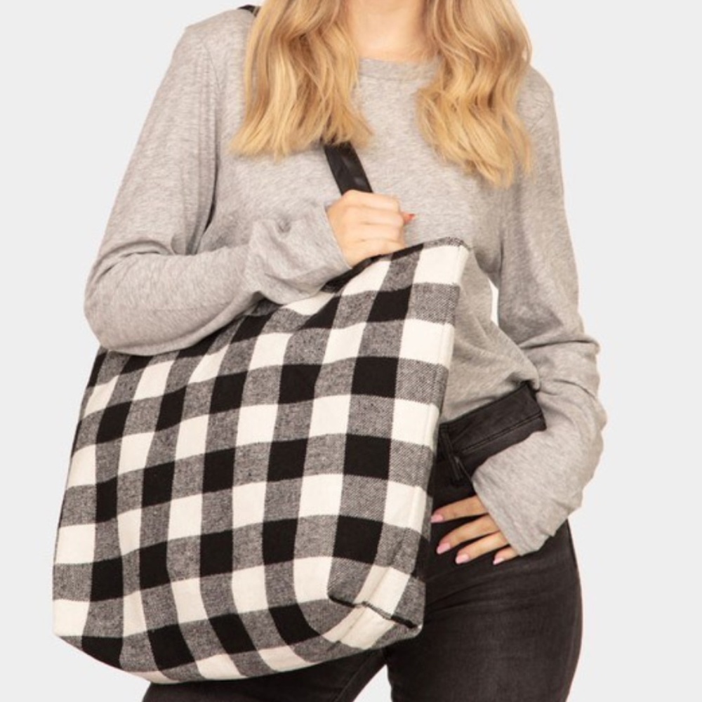 Buffalo Plaid Check Tote Bag